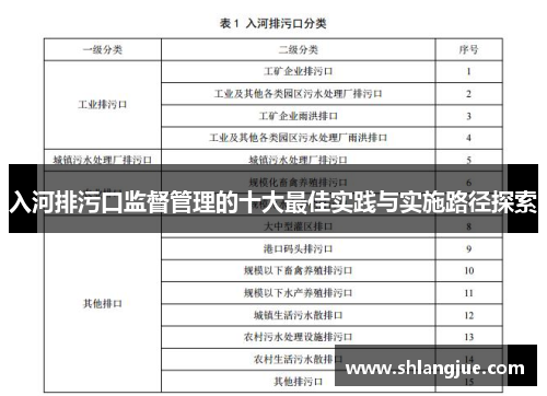 入河排污口监督管理的十大最佳实践与实施路径探索