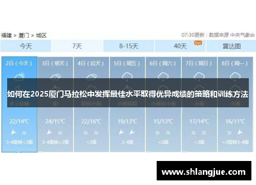 如何在2025厦门马拉松中发挥最佳水平取得优异成绩的策略和训练方法